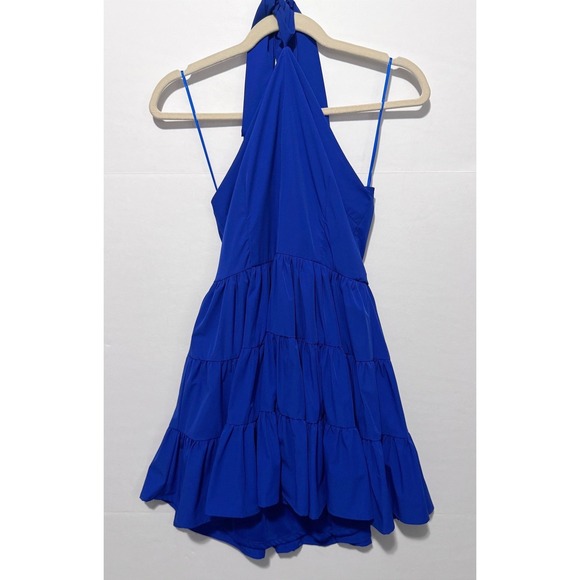 TCEC Dresses & Skirts - TCEC Size Small Royal Blue Halter Ruffle Resortwear Vacation Mini Dress